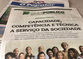 Caderno do SINDIPÚBLICO publicado em O Popular valoriza trabalho e competência do servidor público em Goiás